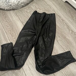 Black leather leggings